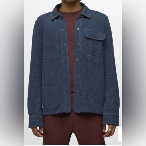 NWT Prana Incrediwool Overshirt Stormy Night Heather Men’s Large NWT - Picture 1 of 7